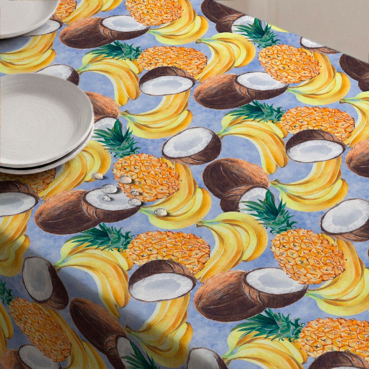 Nappe anti-taches Frutrop - 100% coton - pourpre, NAF NAF HOME