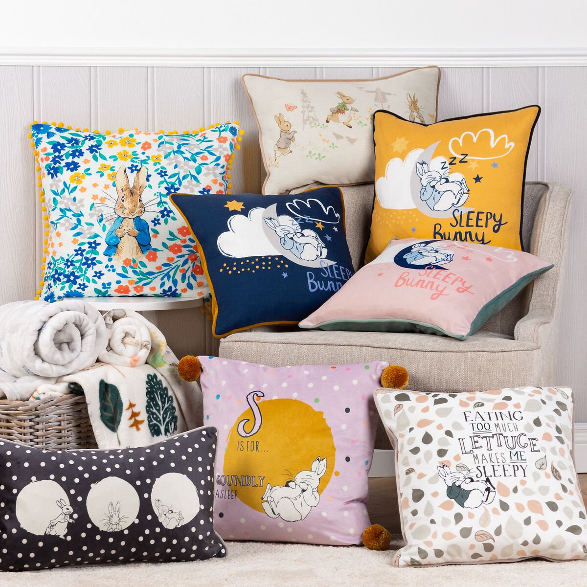 Florelli Filled Cushion multi-coloured, PETER RABBIT
