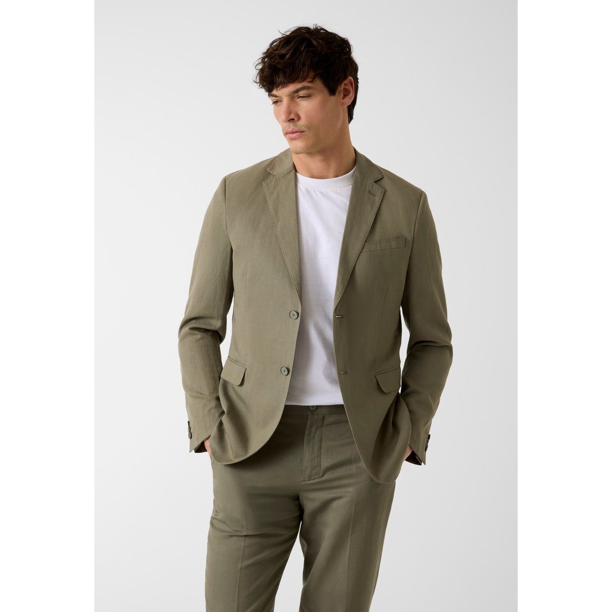 Blazer Simple Boutonnage vert olive, GUESS