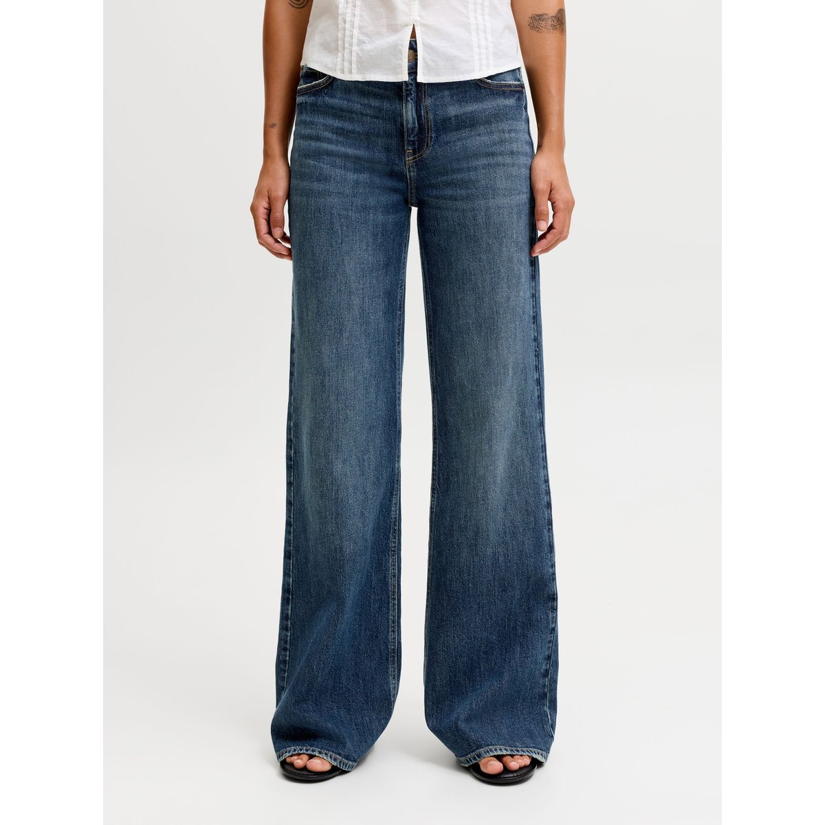 Jean Coupe Évasée dark blue denim, JJXX