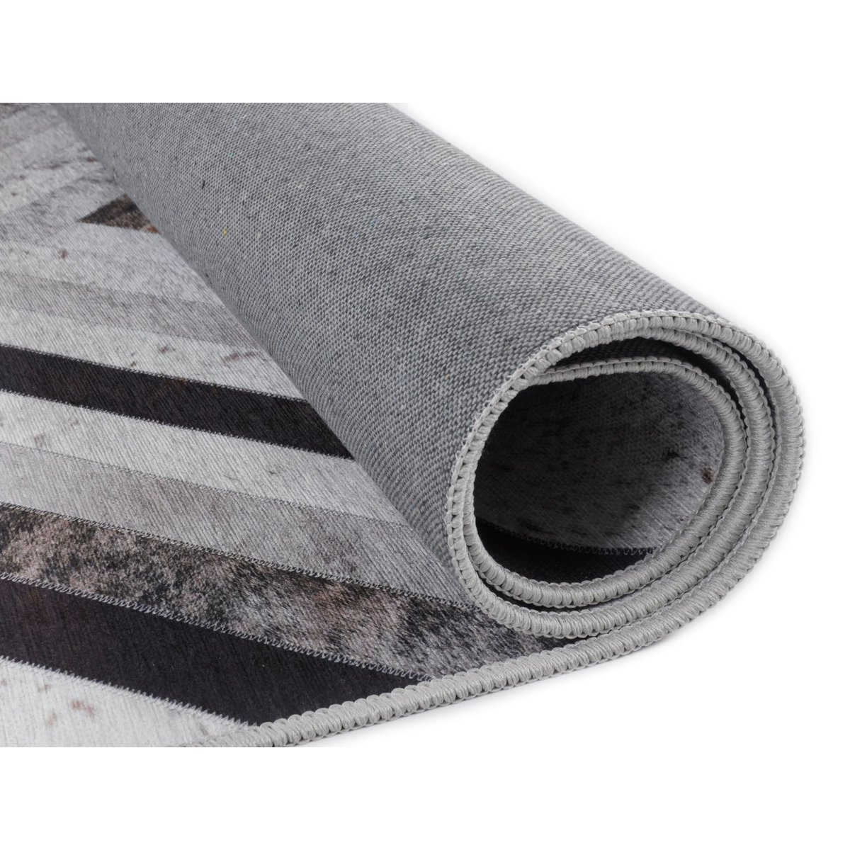 Tapis imprimé Serena, aspect cuir, plat gris, GINO FALCONE
