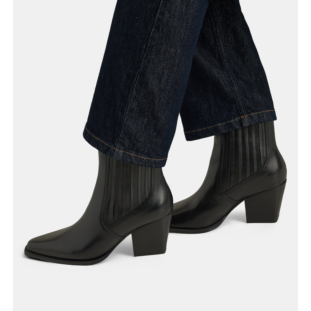 Bottines western chelsea cecilia cuir noir, GALERIES LAFAYETTE
