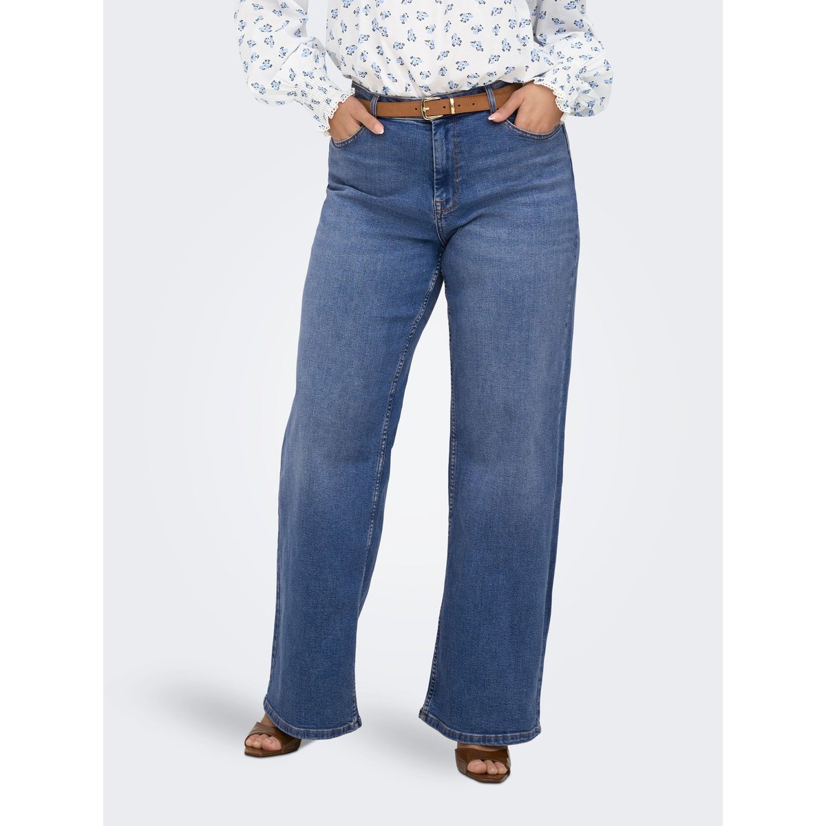 Jean À Jambe Large medium blue denim, ONLY CARMAKOMA