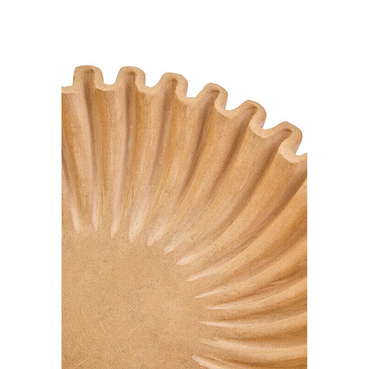 Large Decorative Fluted Marble Bowl in Ochre yellow, FIFTY FIVE SOUTH