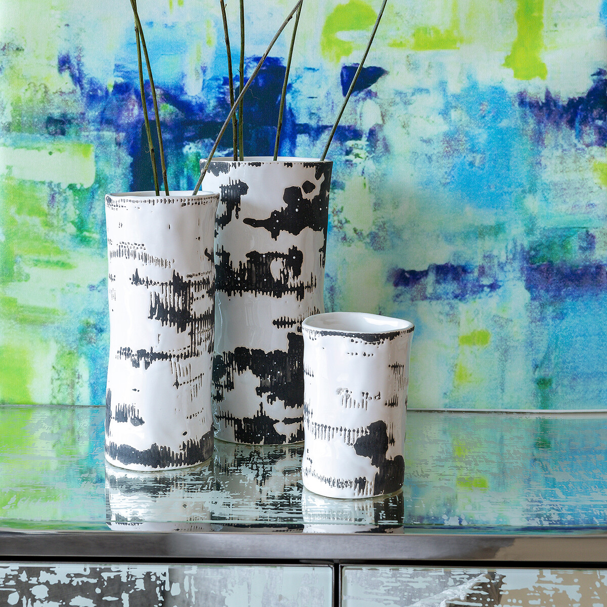 Raw Glazed Ceramic Vase, H22.5cm white, OTTO STUDIO FOR AM.PM