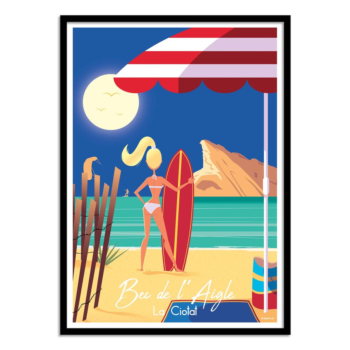 Affiche d'art - La Ciotat Bec de l'aigle - Raphael Delerue bleu, WALL EDITIONS