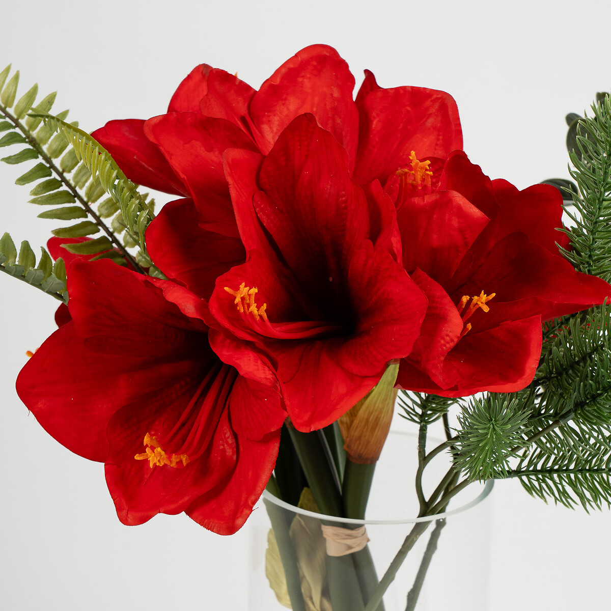 50cm Amaryllis Christmas Arrangement red, SO'HOME