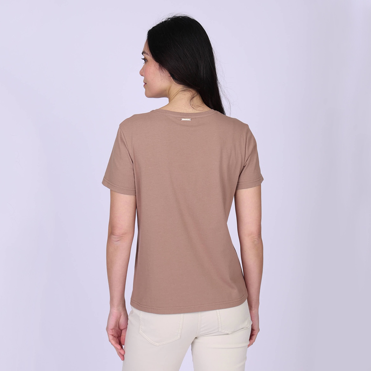 T-shirt brodé Gaëlle taupe, MISE AU GREEN