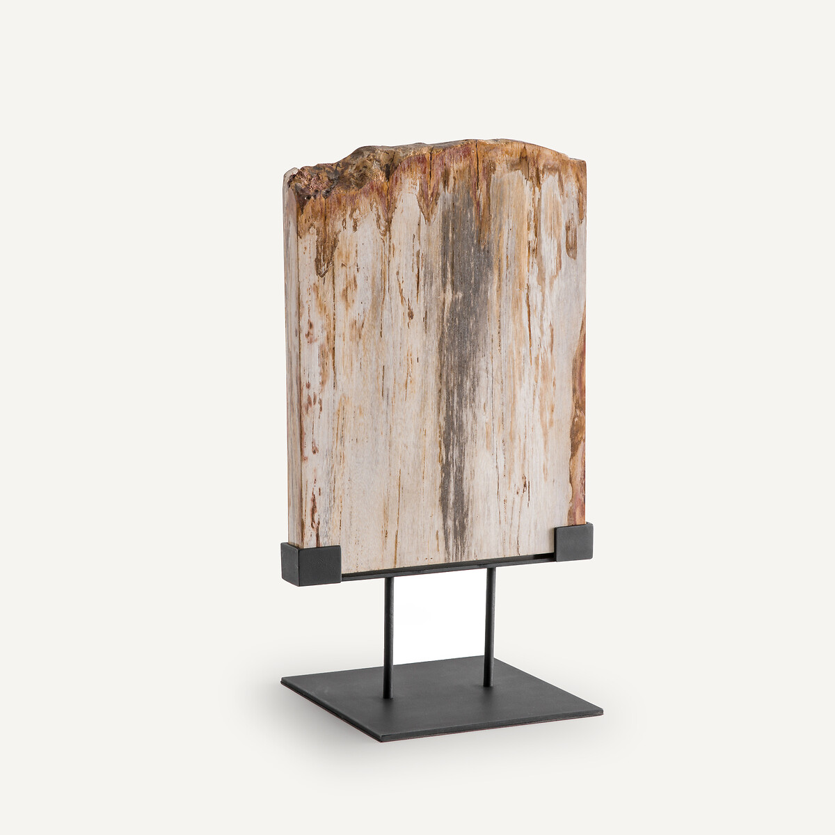 Décoration en bois pétrifié sur socle, Kayu naturel, AM.PM