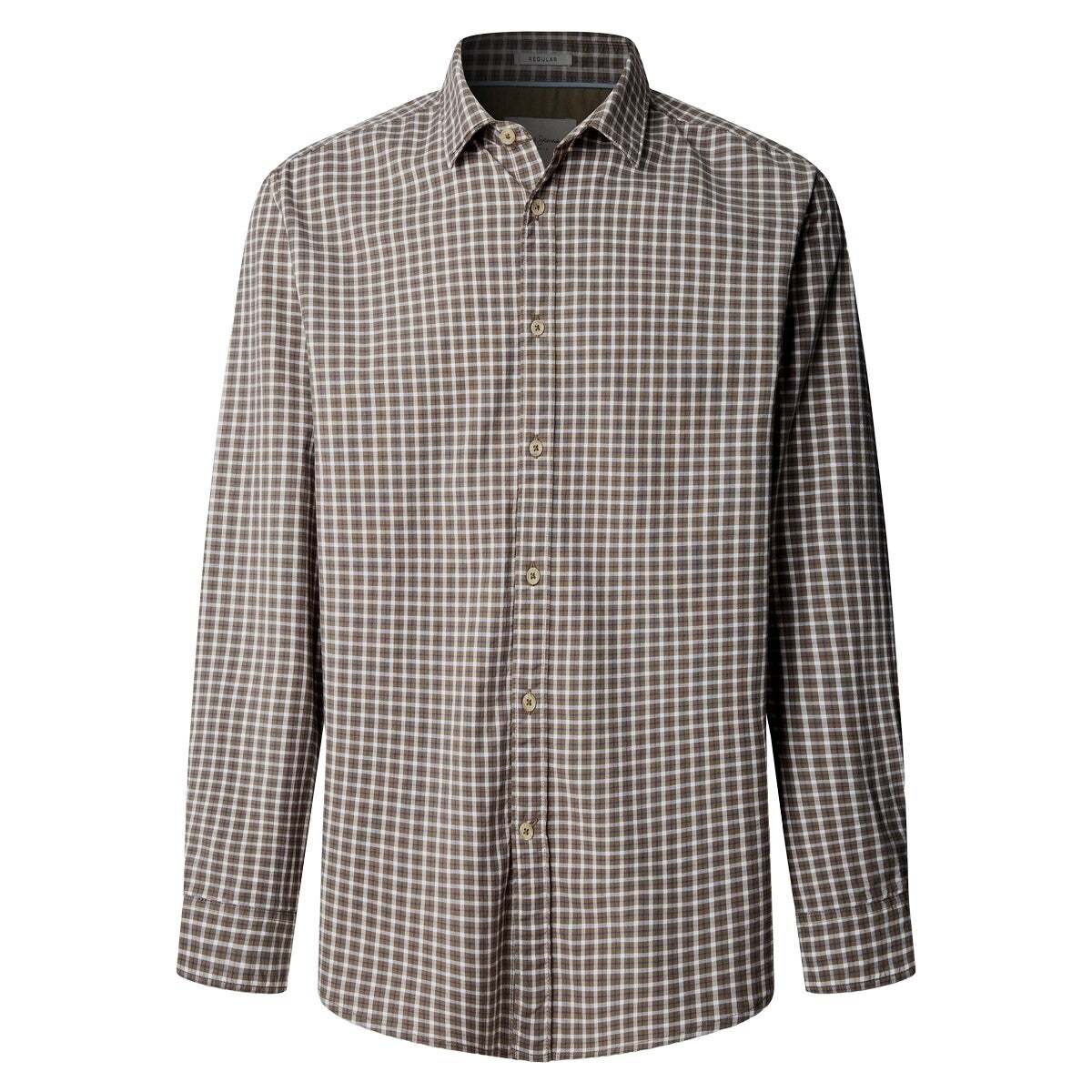 Chemise Coupe Regular À Carreaux En Popeline vert armée lavé, PEPE JEANS