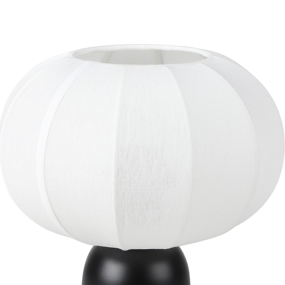 Lampe à poser en céramique noire et abat-jour nuage 22x22x28cm noir & blanc, WADIGA