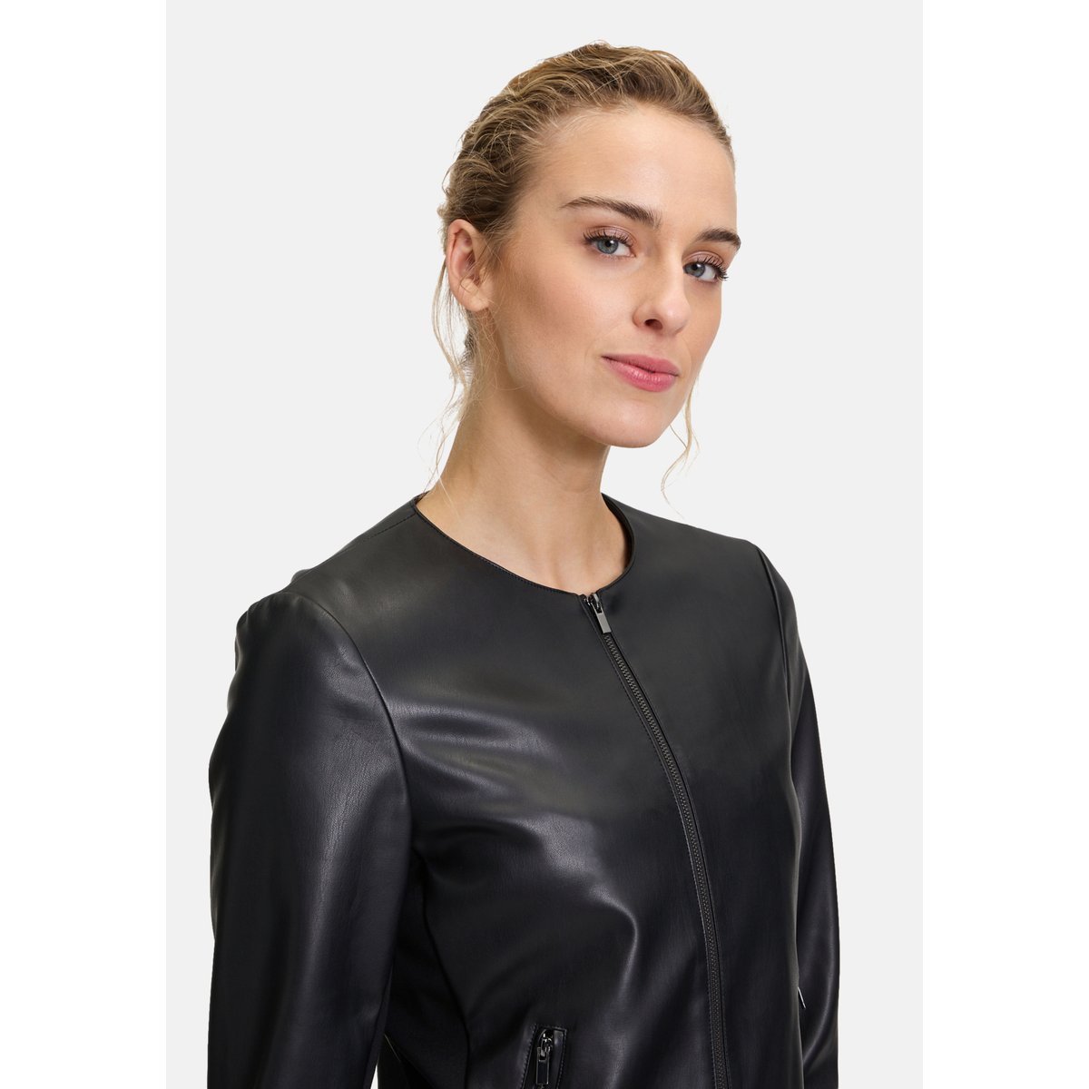 Veste blazer à fermeture zippée noir, VERA MONT