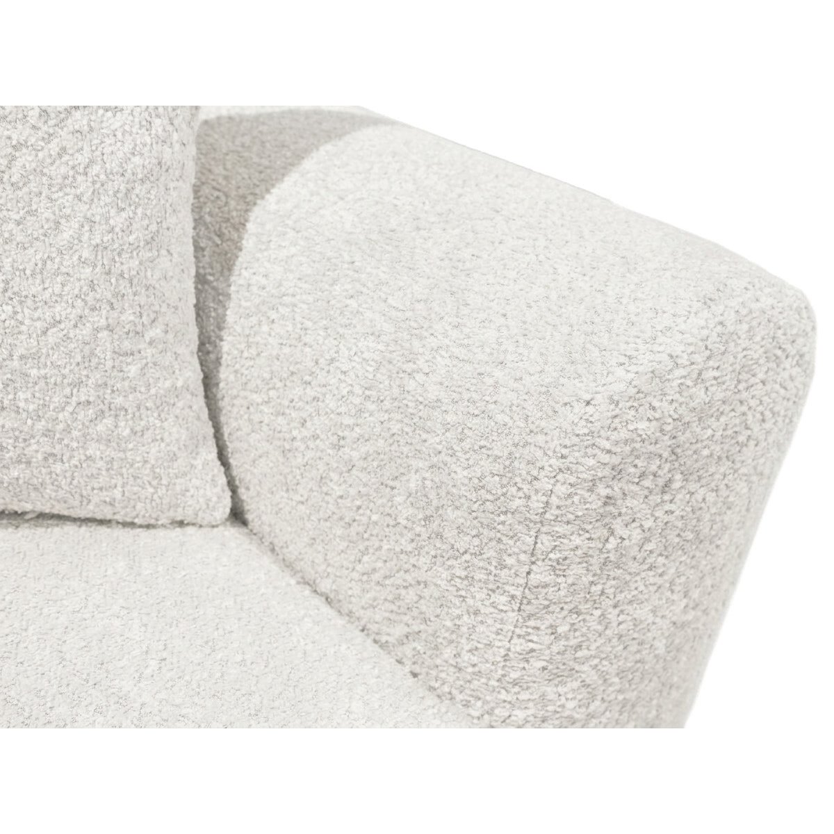 Canapé droit convertible 3 places en tissu bouclette, ROXELANE blanc, BOBOCHIC