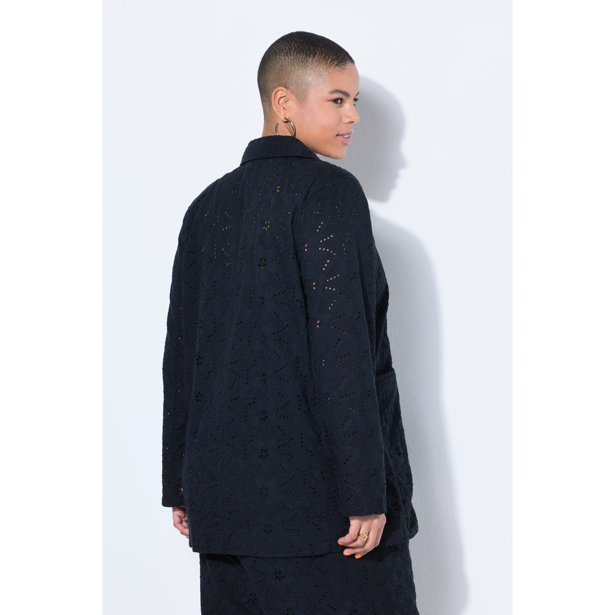 Blazer oversize, dentelle florale noir, STUDIO UNTOLD