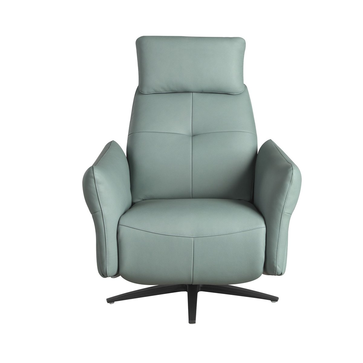 Fauteuil relax pivotant en cuir vert turquoise | noir, ANGEL CERDA