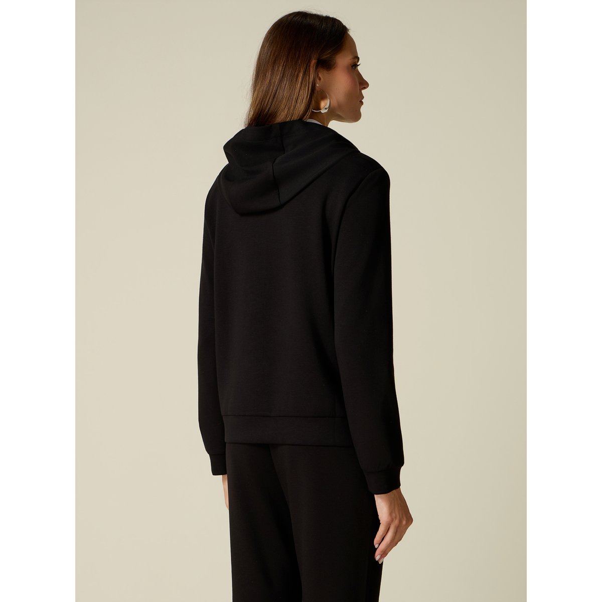 Sweat à capuche avec zip noir, OLTRE