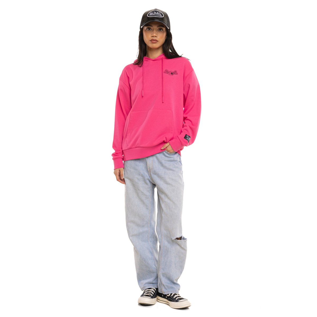 Sweat à Capuche KRISTEN fushia/noir, VON DUTCH