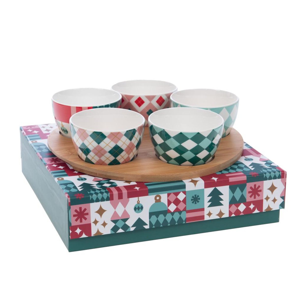 Coffret apéritif 5 bols Santa multicolore, AMADEUS