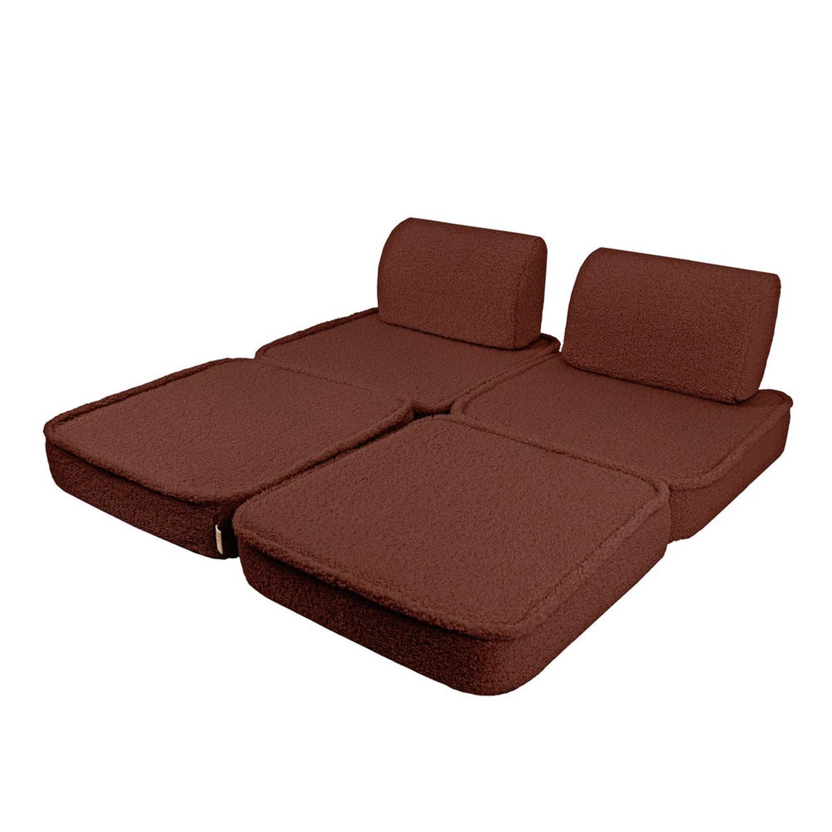 Canapé salon enfant premium 4 pcs BEARLY marron, MEOW BABY