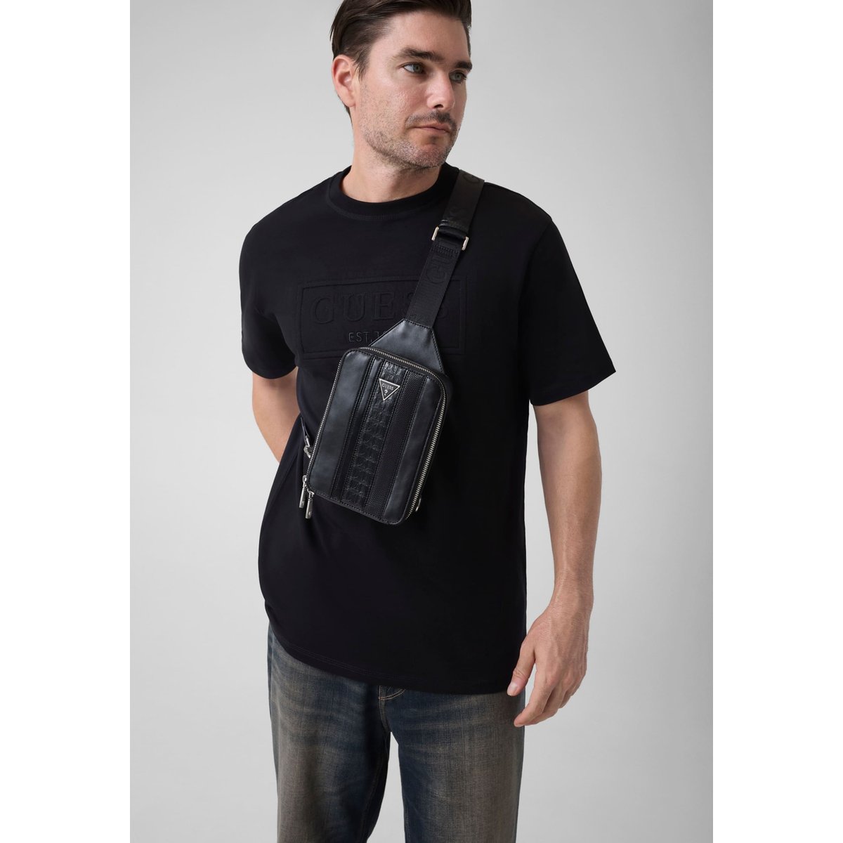 Sac Bandoulière Torino noir, GUESS