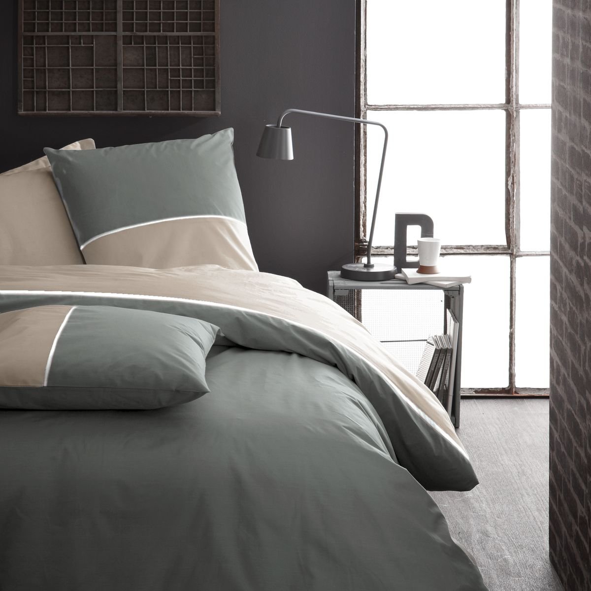 Parure de lit 2 personnes coton PRESTIGE beige, TODAY