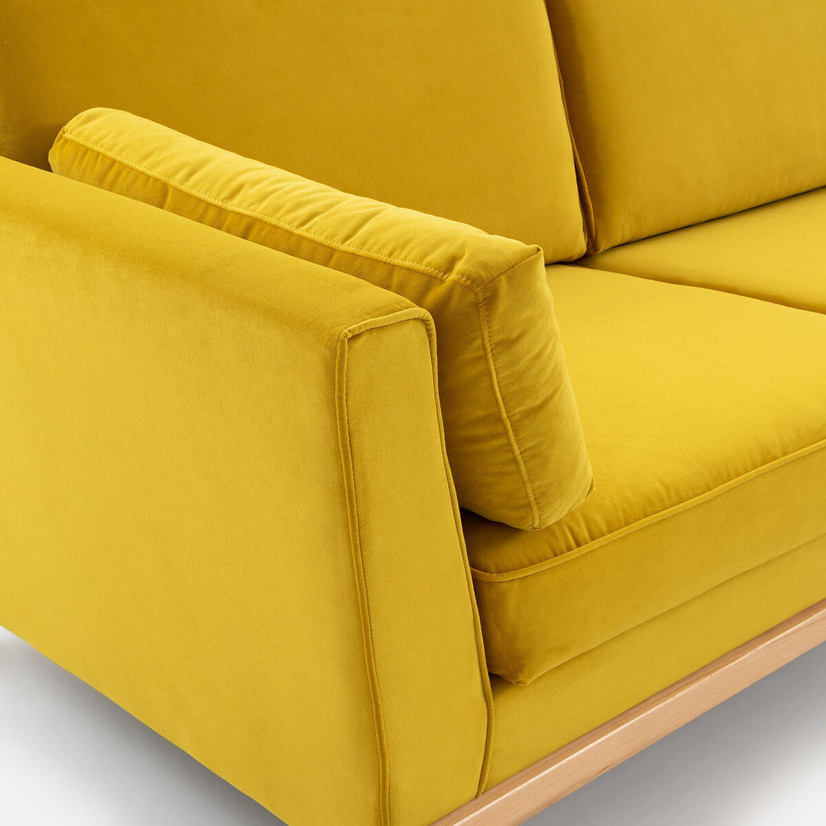 Canapé d'angle velours, Tasie jaune moutarde, LA REDOUTE INTERIEURS