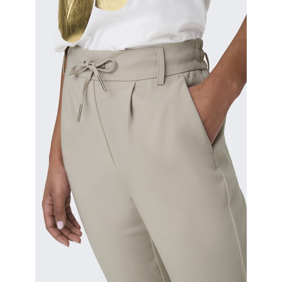 Tapered Cigarette Trousers ecru , ONLY
