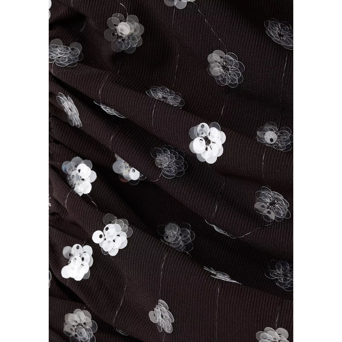 Top emmanchures américaines sequins chocolat, MANGO