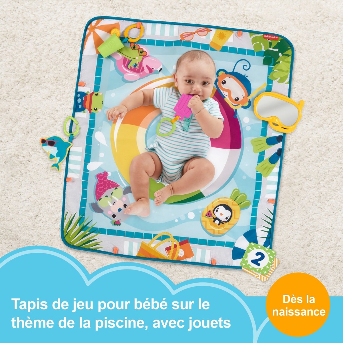 Fisher-price - Tapis D’activités Amusant - Tapis D’éveil Pour Bébé - Dès La Naissance multicolore, FISHER PRICE