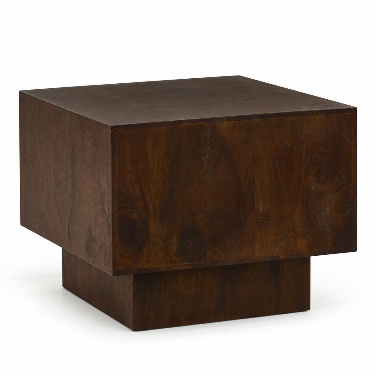 Table basse cube vintage en bois brun 56 cm ALMA marron, PIER IMPORT