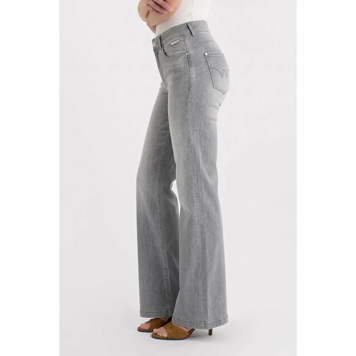 Jeans flare PULP high flare, longueur 34 grey, LE TEMPS DES CERISES