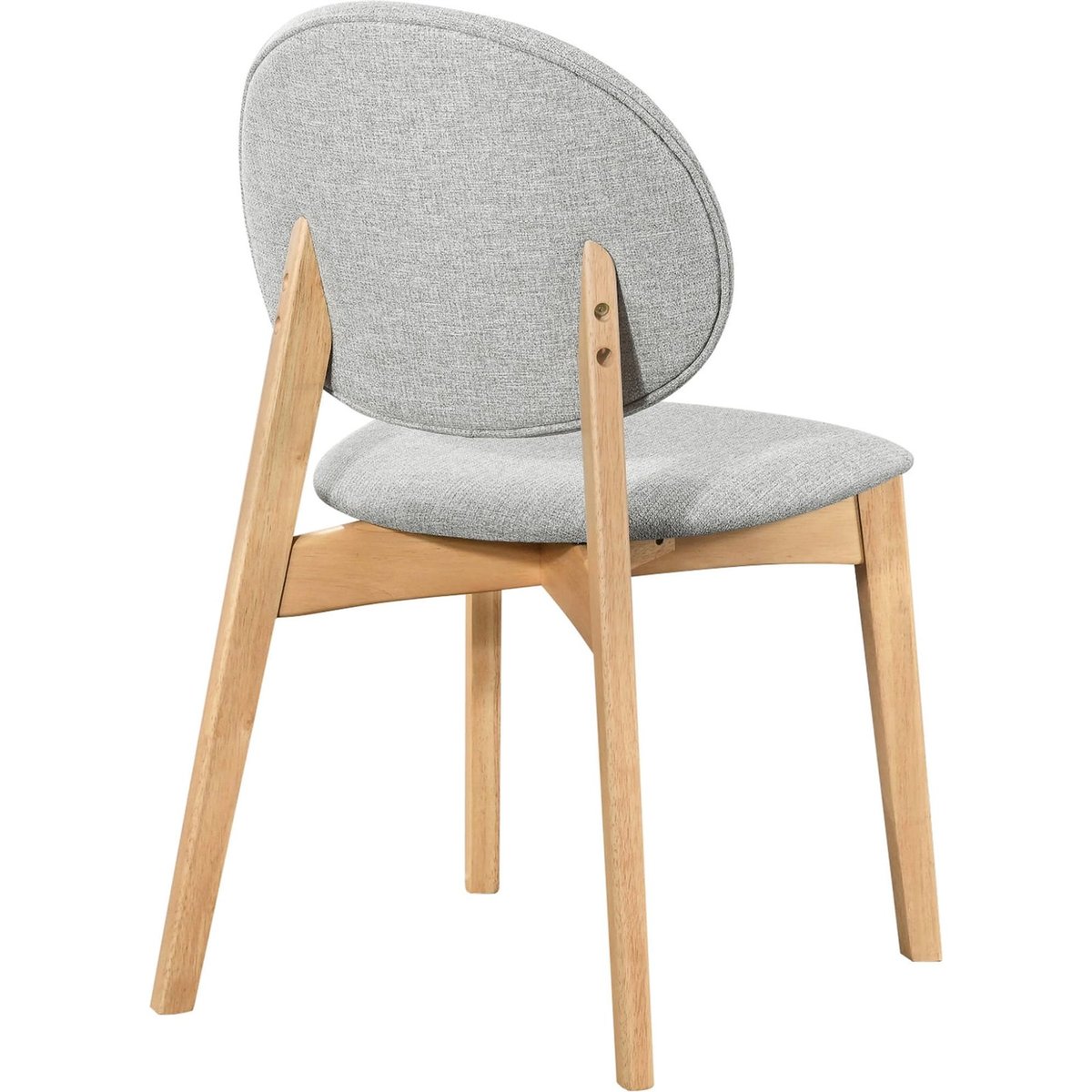 Chaise de salle à manger en bois tapissée gris clair chiné, RECOLLECTION