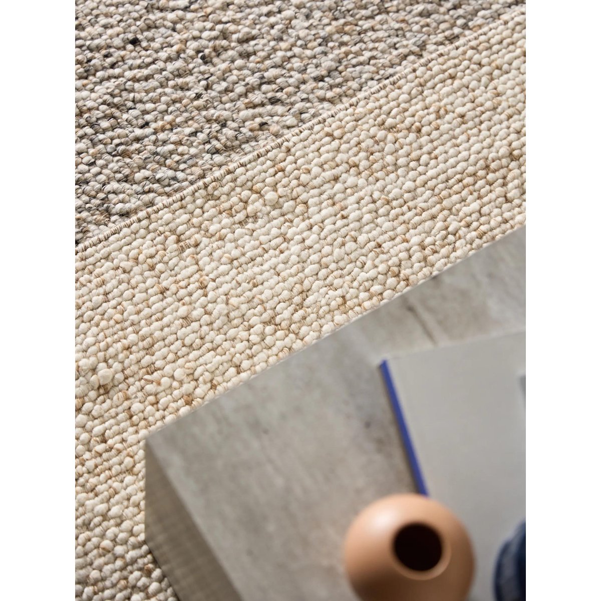 Tapis de couloir en laine tissé main PATCH marron, BENUTA