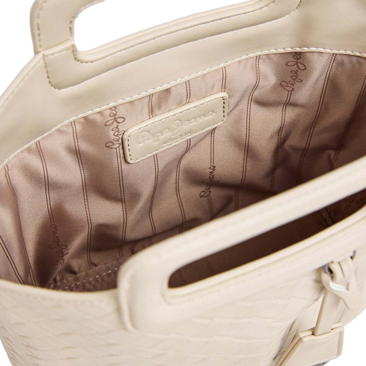 Sac Cabas Effet Cuir blanc ivoire, PEPE JEANS