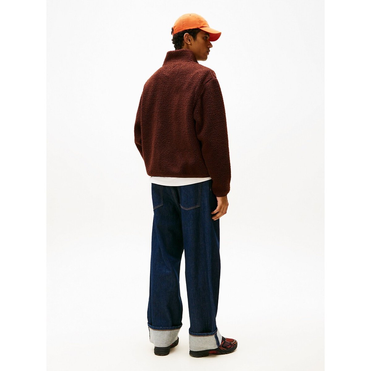 Polaire sherpa zippée marron, TOMMY JEANS