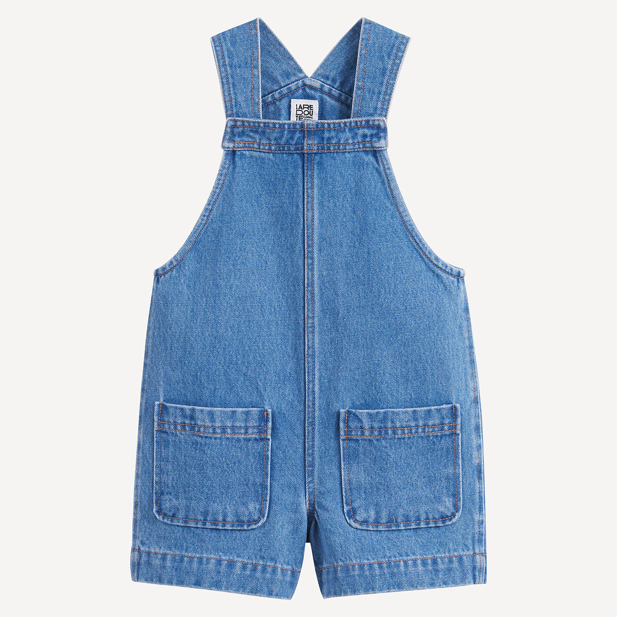 Salopette courte esprit work en denim double stone, LA REDOUTE COLLECTIONS