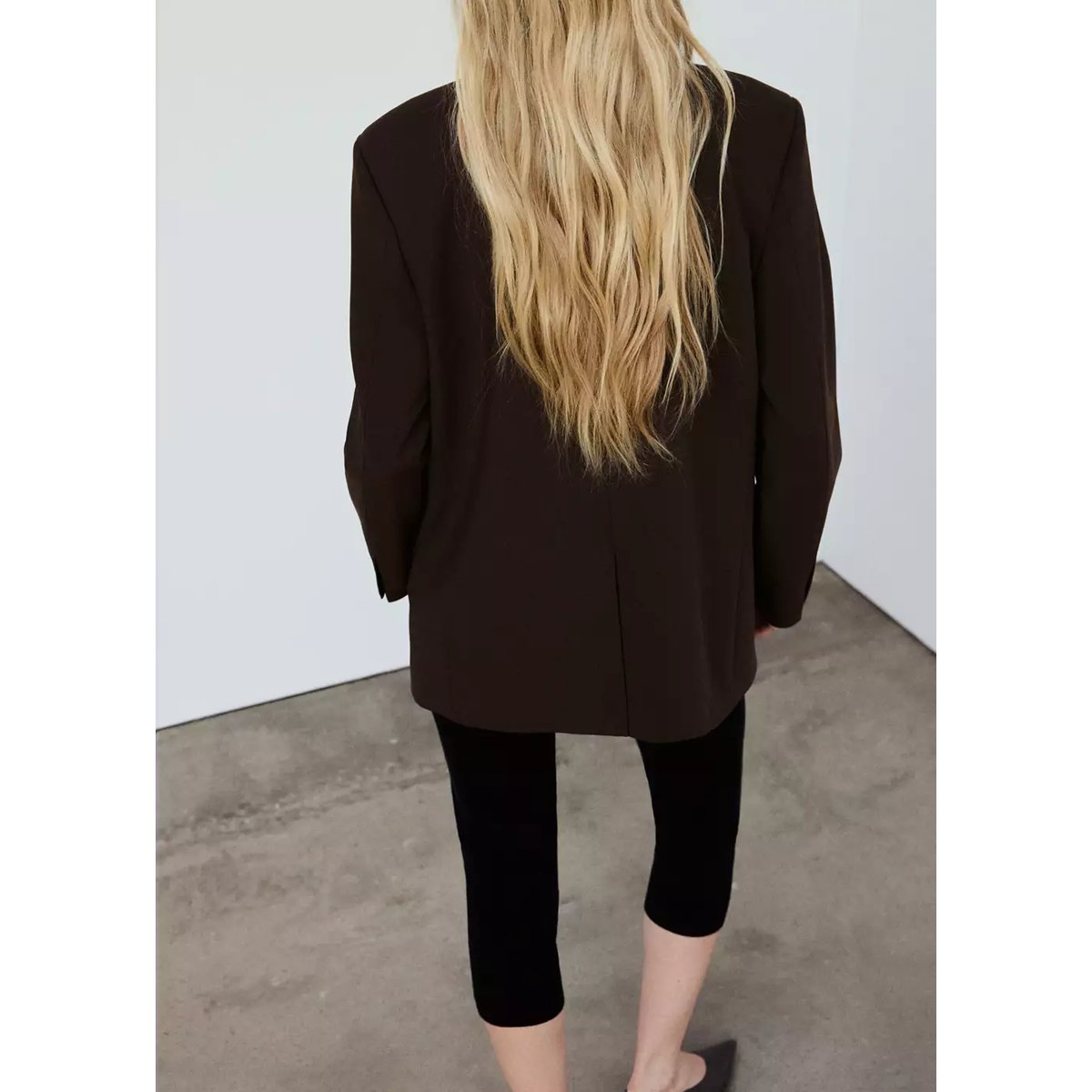 Veste droite avec poches à rabat marron, MANGO