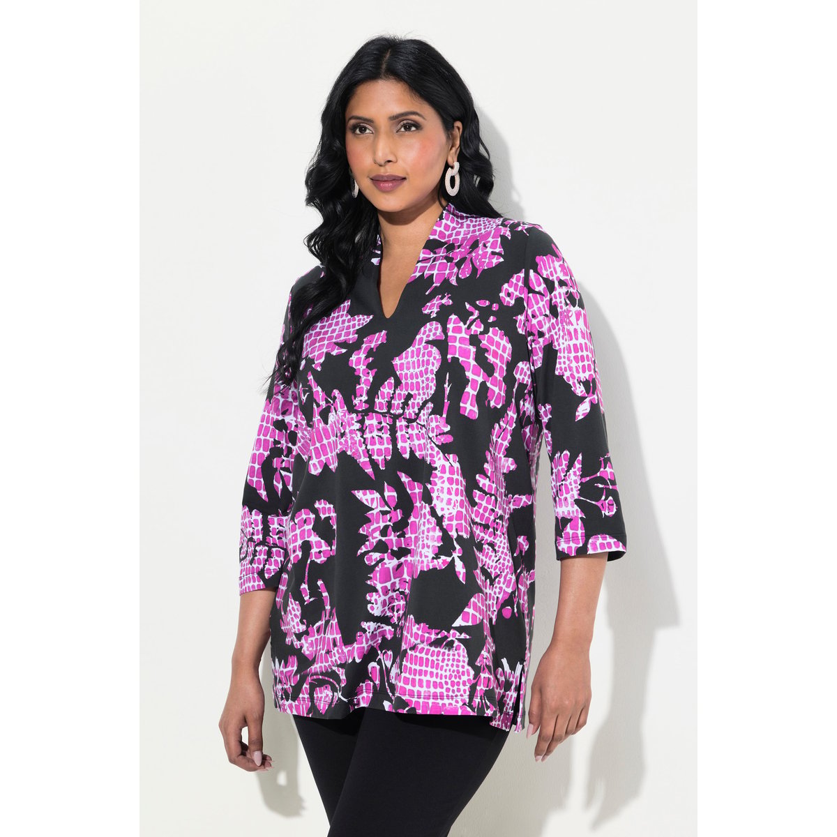 T-shirt en coton Pima noir, ULLA POPKEN