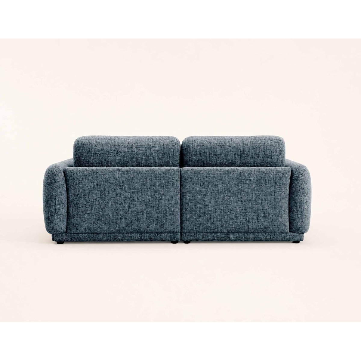 Pietro - Canapé droit 3 places en tissu texturé bleu, BEST MOBILIER