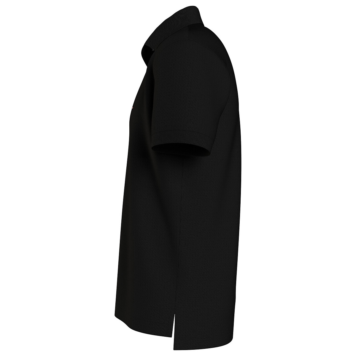 Polo direito stretch, gola com 2 botões preto , TOMMY HILFIGER