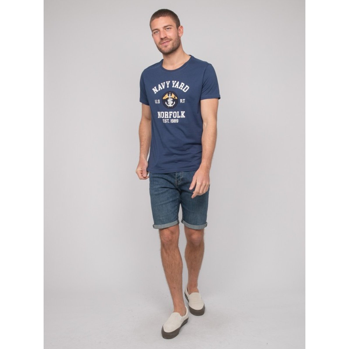 T-shirt Coton Motifs Nerupili bleu, RITCHIE