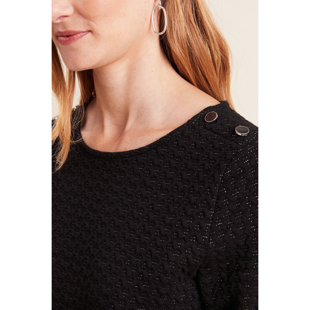 Robe droite manches 3/4 noir, BREAL