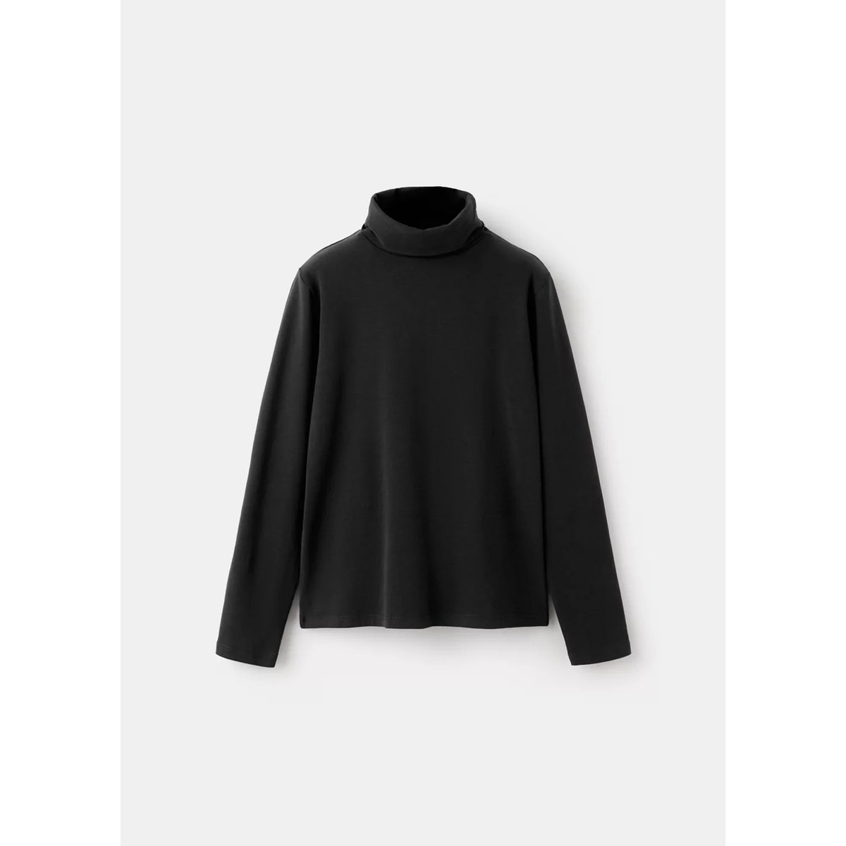 T-shirt en coton à col roulé noir, MANGO KIDS