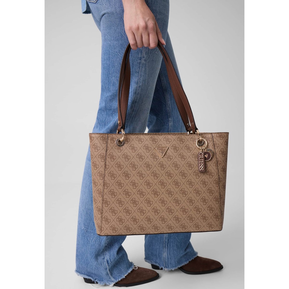Sac D'épaule Noelle Logo 4G marron multi, GUESS