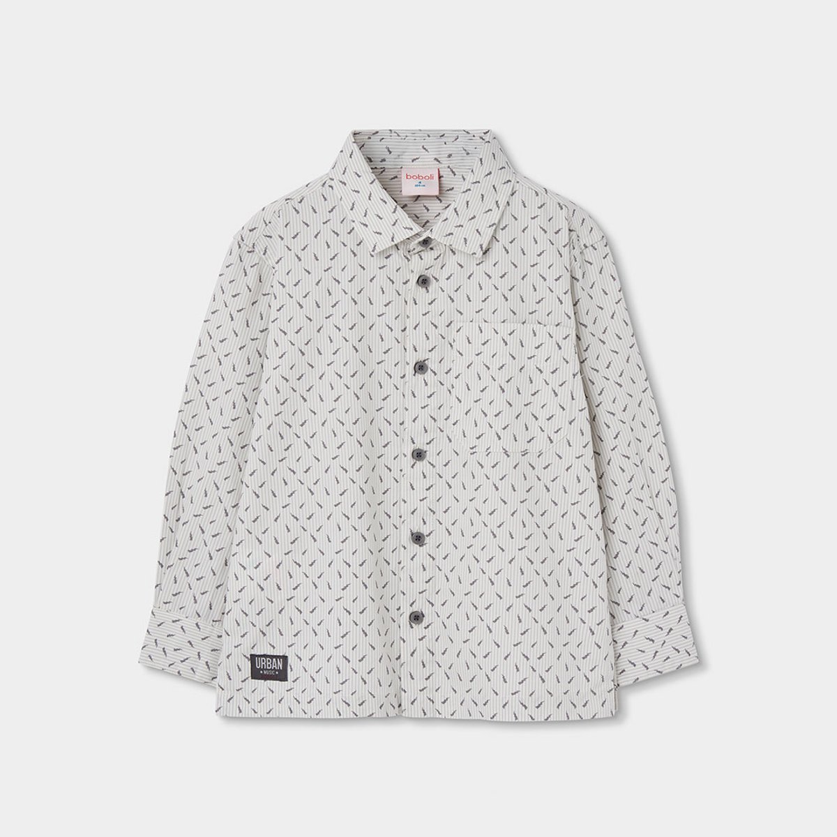 Chemise Oxford garçon imprimée manches longues multicolore, BOBOLI