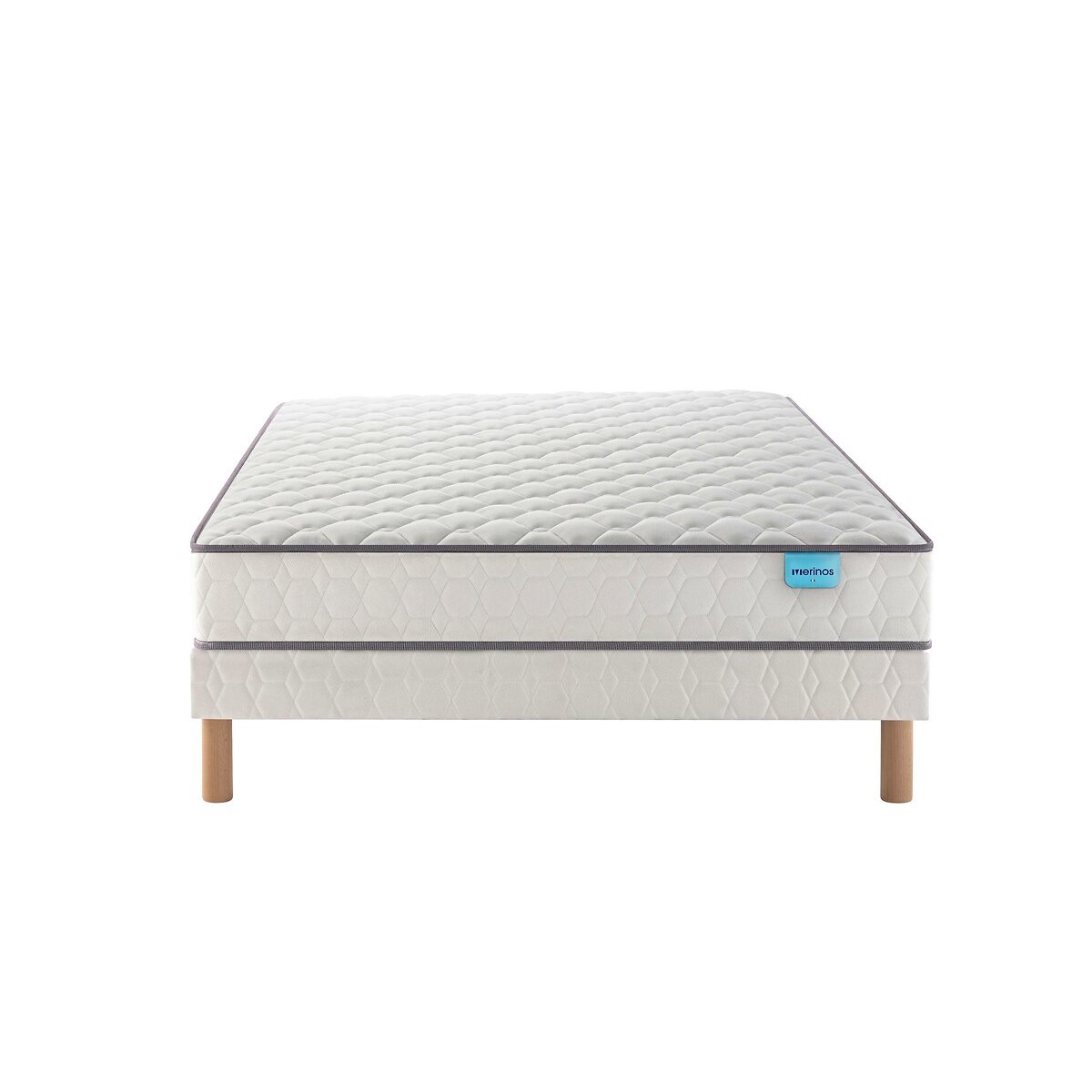 Ensemble matelas ressorts et sommier, Well Bed blanc, MERINOS