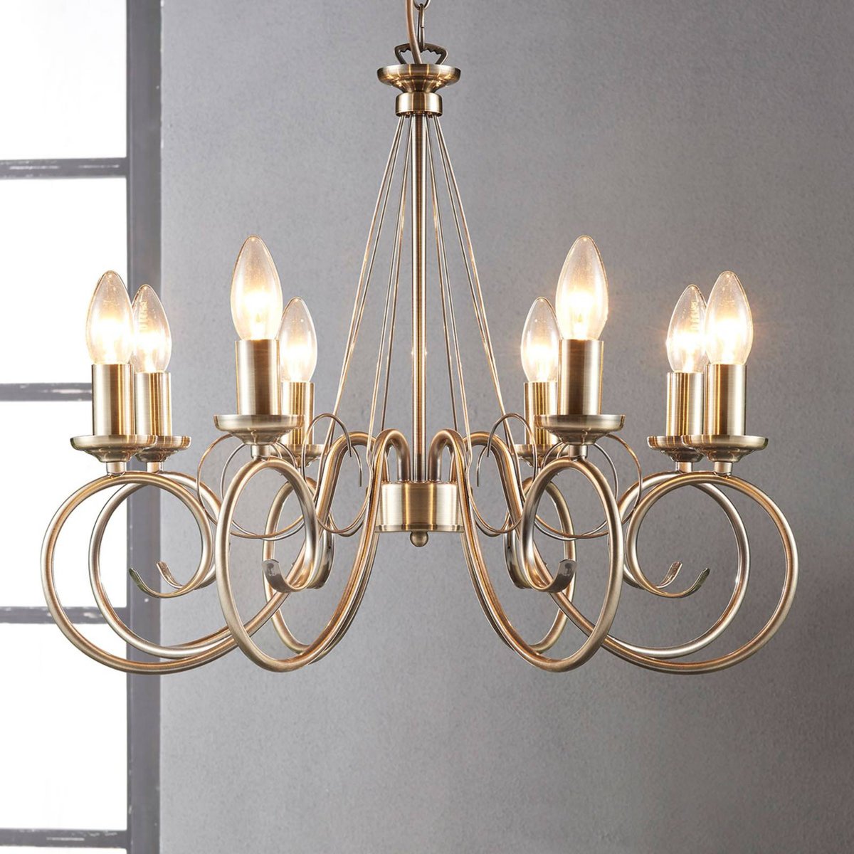 Lustre en métal antique, Marnia laiton ancien, LINDBY