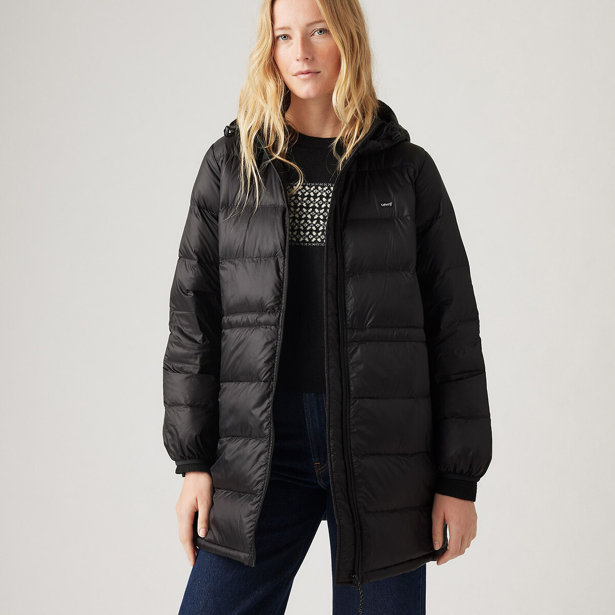 Doudoune longue à capuche noir, LEVI'S
