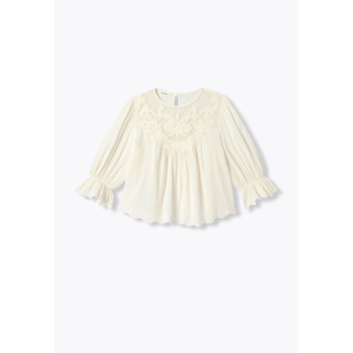 Blouse romantique brodée ecru, PROMOD