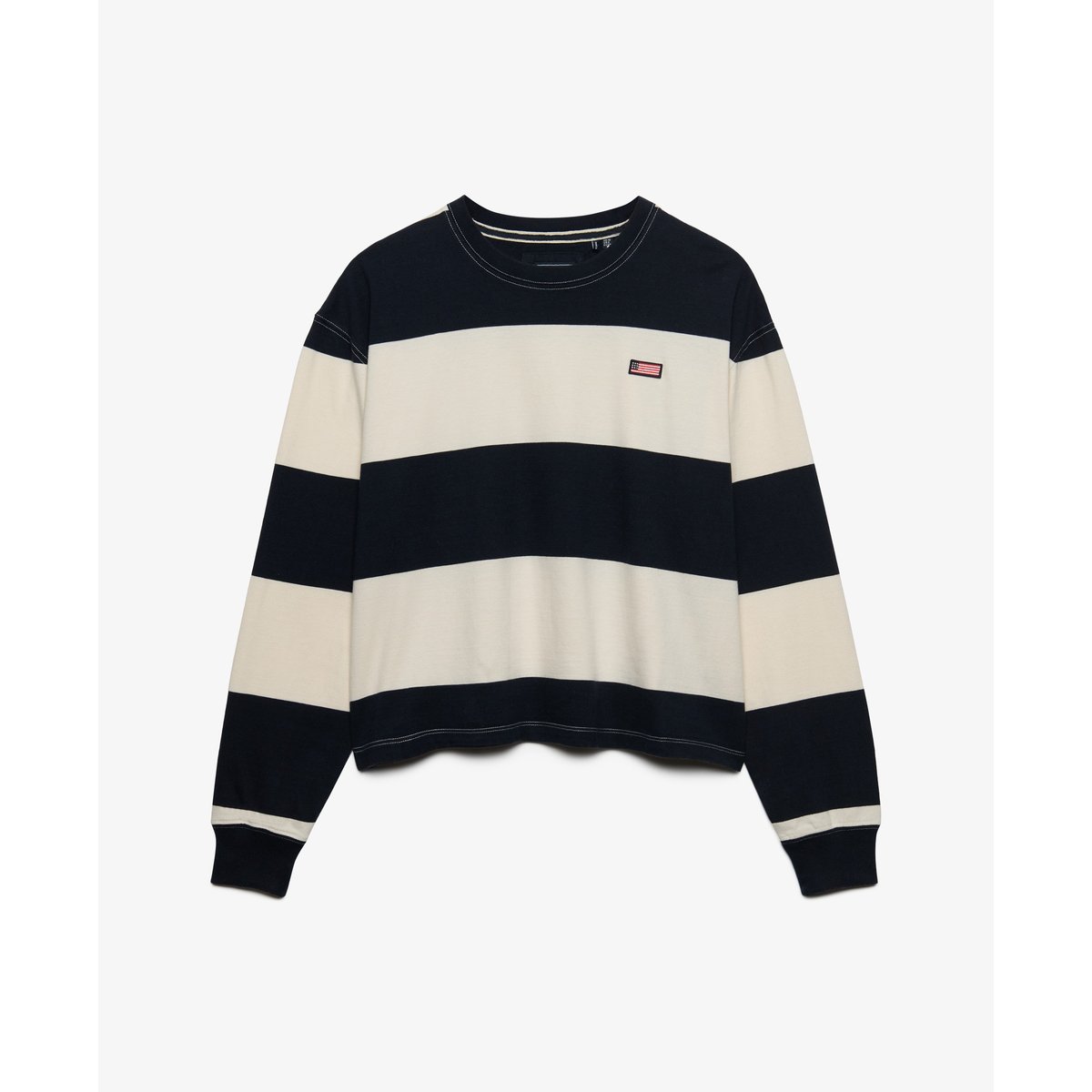Sweat Athletic Essentials Rayé Coupe Oversize bleu, SUPERDRY